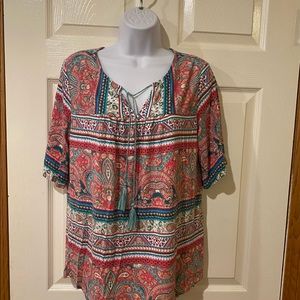 Tribal Bohemian tee/ blouse size M